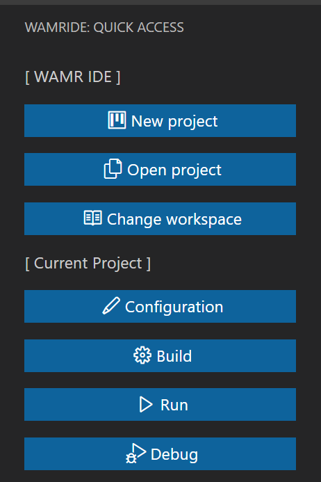 wamr-ide main menu wamr_ide_main_menu