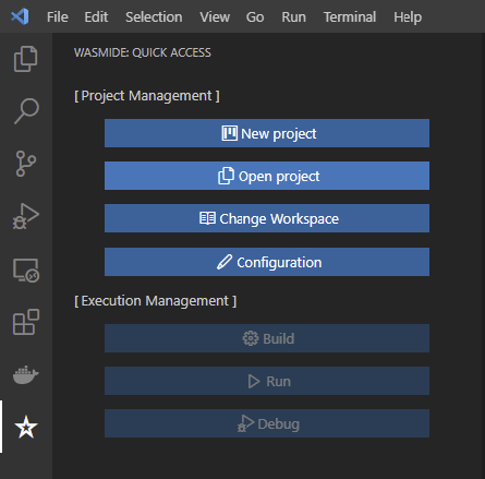 wamr-ide main menu wamr_ide_main_menu
